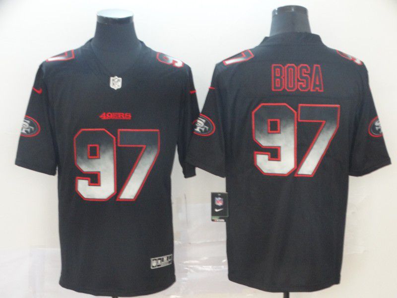 Men San Francisco 49ers 97 Bosa Nike Black Smoke Fashion Limited NFL Jerseys
